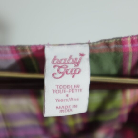 Baby Gap pink and green plaid tank top tunic blouse 4T - Picture 3 of 6